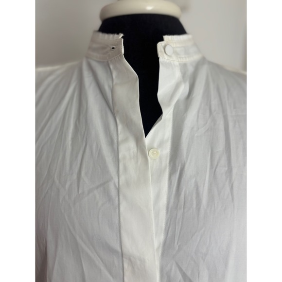 Helmut LangWhite Sleeveless Top Tunic Shirt Dress Tie Back Mandarin CollarPocket - Picture 5 of 16